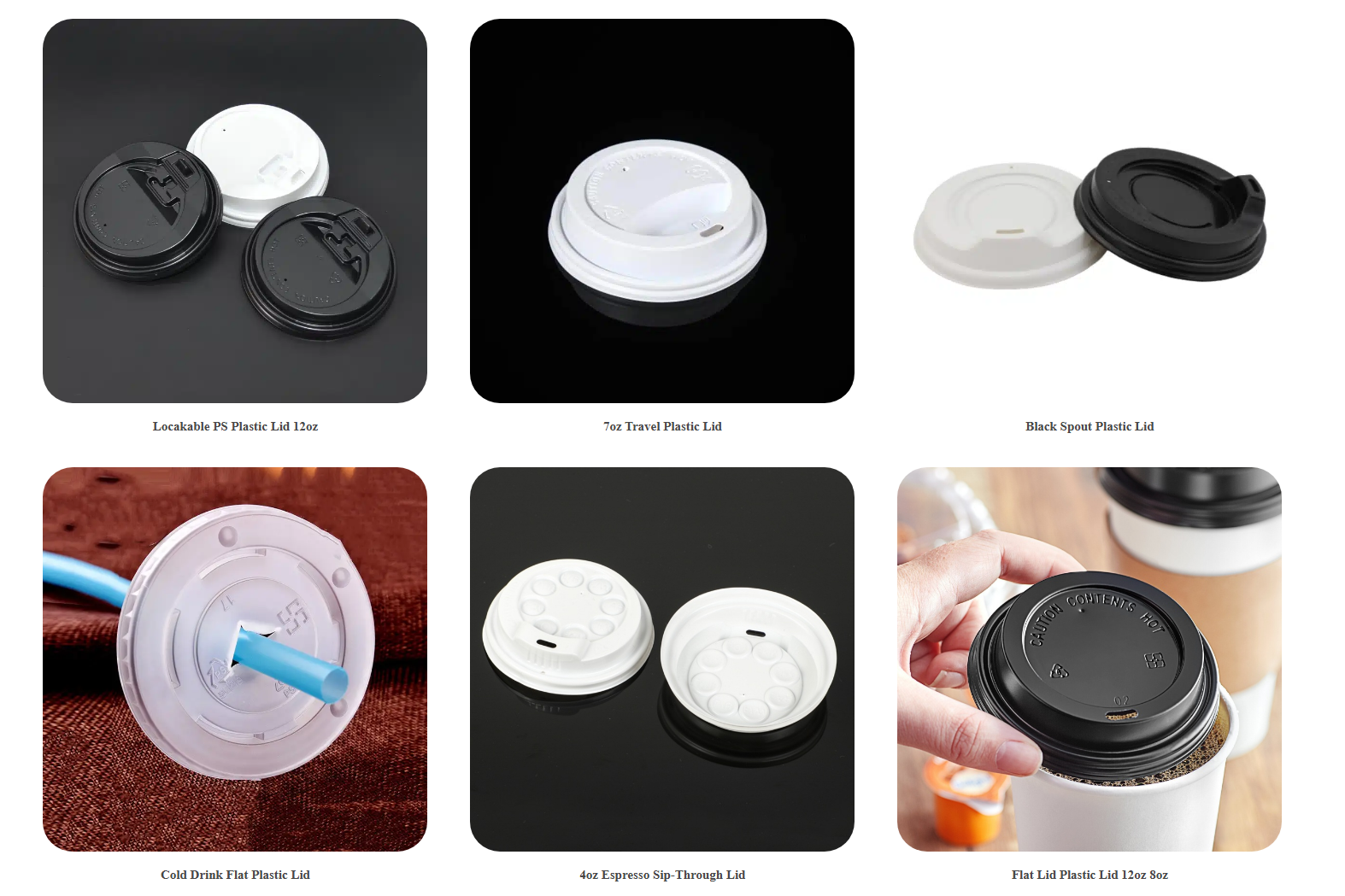 Different type of plastic lid