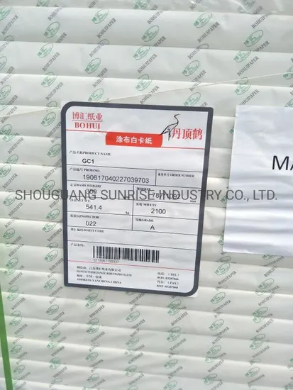 Sun Brand Fbb Ivory Board Use for Packing and Printing