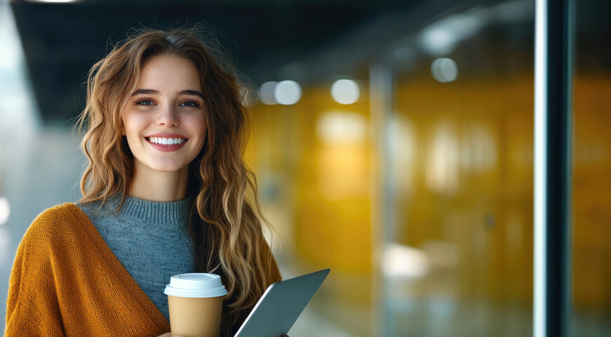 woman holding coffee cups