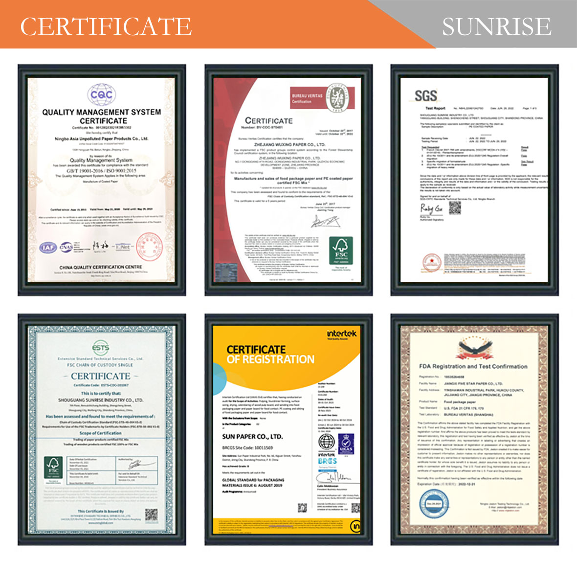 ISO9001- und FSC-Zertifizierungen f&uuml;r umweltfreundliche und nachhaltige Papierprodukte